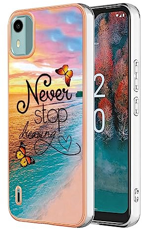 SEAHAI Hülle für Nokia C12, Bunte Muster Ultra Dünn Glänzend Weich Silikon TPU Stoßfest Handyhülle Cover Flexibel Handytasche Schutzhülle - Traum Schmetterling