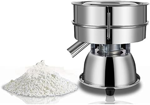 Flour Sifter, Electric Vibrating Sieve Filter Machine, Automatic Powder Shaker Sifter, with One Stainless Steel Sieve (50 Mesh) for Baking Particles