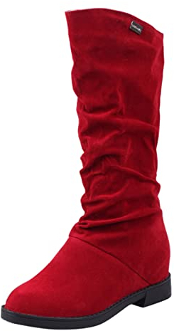 Stivali Alti Donna sopra Il Ginocchio Ginocchio Tacchi Alti Stivaletti Stivali Estivi Donna Traforati Morbidi Bianchi Stivali Invernali Donna Stivali Donna Stivali Invernali Rosso-B 39