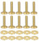 QUARKZMAN 10 Set Messing Nieten und Fräser 9x3.3x21mm Massiv Leder Messing Niete Verschluss für Leder Basteln Lieferungen Gold Ton