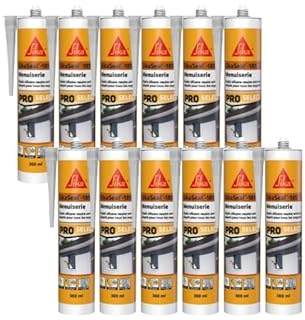 Set von 12 Silikon-Dichtungsmitteln SIKA Sikaseal-185 Schreinerei - Transparent - 300ml