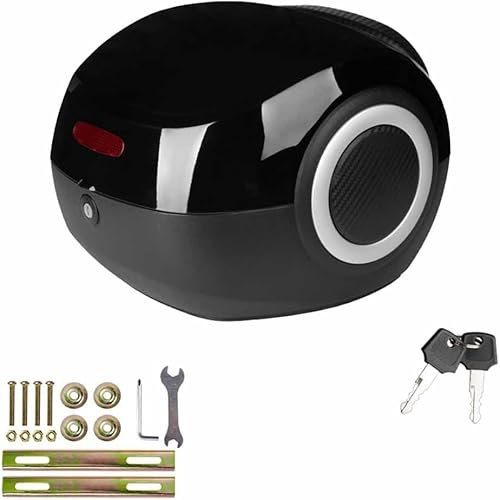 VECNUM Topcase Motorrad, 20L Topcase Für Roller Fahrradbox Für Gepäckträger, Motorradkoffer Mit Sicherheitsschloss, Sturdy Haltbare,Schwarz