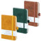 HOMEMARS Notizbuch A6, 3 Stück Notizbücher Set, 14.4cm x 9.6cm Notizblock, Braun, Gelb, Grün, 192 Seiten, Notizheft, Notizblock a6, Journal, Reisetagebuch, Notizbuch Leder, Prägebaum Design