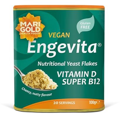 Marigold Engevita Nutritional Yeast Flakes with Vitamin D & B12, 100g – Cheesy flavour, High in Zinc, Vegan & Gluten Free
