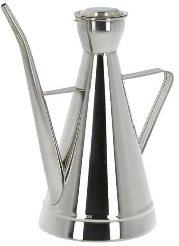 CABLEPELADO Aceitera acero inoxidable, Dispensador de Aceite, Botella para Aceite de Cocina, Vinagrera de Acero Inoxidable, Recipiente para Aceite, Dosificador de Aceite, 16 cm longitud, 250 ml