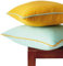 Encasa XO zweifarbige Kissenbezüge, 2 Stück – Mango+Mint Green – 50x50 cm, einfarbig, Moderne Kissenbezüge aus Baumwoll-Canvas für Sofa, Couch, Bett und Heimdekoration – nur Bezüge