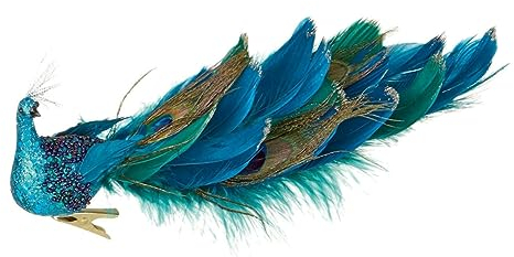 Cabilock Weihnachtsdekoration Pfau Christbaumschmuck Büro-Schreibtisch-Dekor Weihnachtsdekorationen Ornament simulierte Pfauenmodelle Tischdeko mit Pfauen dreidimensional schmücken Anhänger