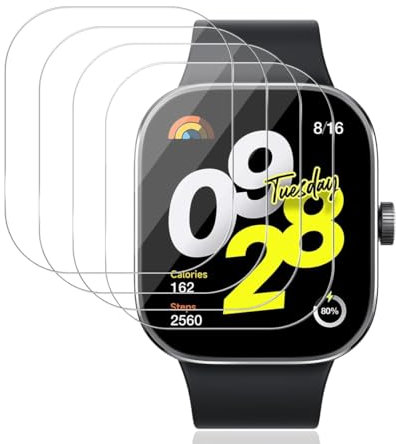 Teenrpov 4 Pièces Verre Trempé pour Xiaomi Redmi Watch 4 - Protection Écran Anti-Rayures HD, Couverture Complète