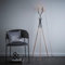 K LIVING Fulton Tripod Copper Floor Lamp | Industrial Metal Cage Style Polished Copper and Black Minimalist Lighting for Modern Homes | Contemporary Floor Light for Any Room in The Home