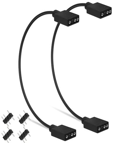 upHere Gaming ARGB-Splitterkabel,ARGB-Verlängerungskabel,5V 3-poliges adressierbares RGB-Kabel,ARGB Splitter und Fan Splitter für Computergehäuse,CPU-Kühler und 5 V RGB Lüfter,PC Kabel RGB(2er-Pack)