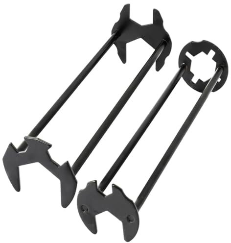 FiTspi 2Pcs Basin Wrench, 7 Sizes Multifunctional Sink Wrench, Universal Under Sink Plumbers Wrench Faucet Nut Removal Tool Set, Four-Claw Hexagon Drain Pipe Tap Spanner Tool for Kitchen Bathroom