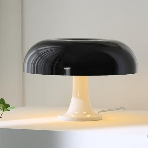 EOEO LED Pilz Tischlampe Nachttischlampe Dimmbar Mushroom Tischleuchte mit Kabel 3000K/ 4500K/ 6000K Nachtlicht Pilz Lampe Retro Deko Schreibtischlampe für Wohnzimmer Schlafzimmer,Weiß