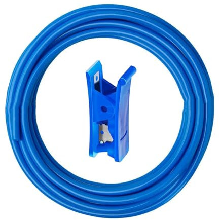 HUAZIZ 20 Meter Polyuréthane Bleu Pneumatique, PU Tuyau Air, 6mm OD x 4mm ID, Polyuréthane PU Air Kit + 1 Pcs Coupe-Tuyau