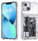 Vunake for iPhone 13 Case with Card Holder Anti-Yellowing Shockproof Bumper Clear Wallet Case Heavy Duty Hidden Card Slot Protective Phone Cover for iPhone 13 Case,Clear