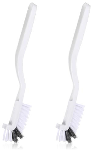 JJUNW Lot de 2 brosses à récurer de cuisine, brosses de nettoyage d'angle droit, brosses à récurer pour évier, vaisselle, casserole, coins des bords, pour petit espace avec poils rigides (2)