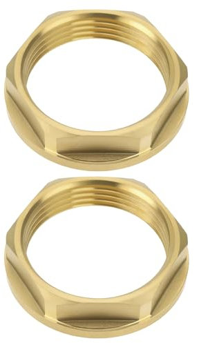 YINETTECH 2 Stück 1 1/4 Zoll BSP Flanschmuttern aus Messing Abflussmuttern für Waschbecken Zur Befestigung von Kugelhähnen Toilettengriffen Tankanschlüssen An Toilettenspülkästen