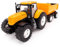 Toyland® 58cm (23) Yellow Tractor & Trailer With Opening Doors & Lifting Trailer - 1:16 Scale - Toy Farming Vehicles Indoor & Outdoor