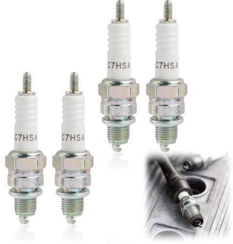 Wonvify 4 Pcs Candela di Accensione CR7HSA,4549 CR7HSA Candela per Scooter, Candela di Accensione Sostituire per NGK CR7HSA, Adatto a vari Motori a Benzina per Piccole Motociclette