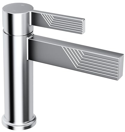 Waschtischarmatur Chrom, Einhandmischer für Bad & Waschbecken, Auslaufhöhe 10.8 cm, Warm- und Kaltwasser Mischbatterie, Wasserhahn Badezimmer, Einfache Installation