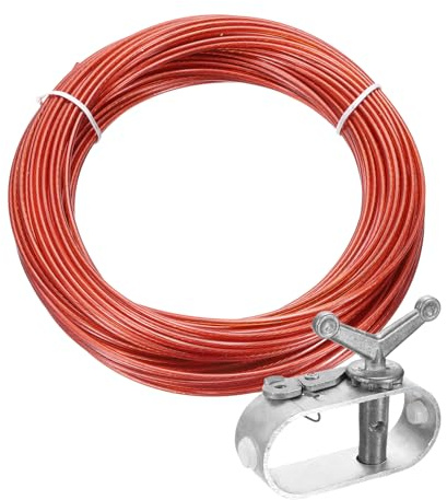 QUARKZMAN Drahtspanner Drahtseil Spanner Draht Spannseil Ø 2 mm Länge 30 m | 1 Stück, Spannschloss Spanndrahtseil, Mit Stahlseil ummantelt, Für Poolplanen Befestigung Seil Poolabdeckung Winter