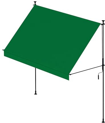 Wasabi - Toldo Portatil 300x120cm Cityline - Altura Ajustable - Montaje sin Taladrar - Lona Protección UV - Inclinación Regulable - Resistente para Exteriores, Jardín, Balcón - Verde