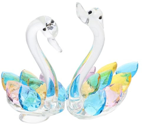 GOOHOCHY Swan Statue Crystal Swan Decor Birthday Wedding Decor Home Office Accessory