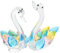 GOOHOCHY Crystal Swan Figurine Statue Swan Decor for Home Office Wedding Compact Desktop Ornament