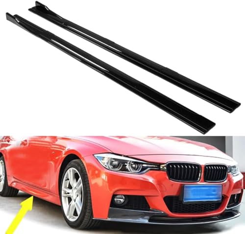 DLHFC Auto-Seitenschweller für BMW F30 3 Series M Style 2012-2018, Seitenschweller-Verlängerung, Rocker-Panel-Splitter, Styling-Zubehör,Glossy Black