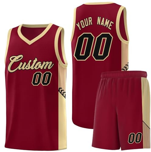 Personalisierte Basketball Trikot benutzerdefinierte Basketball Trikots benutzerdefinierte Basketball Kit Basketball 2 Sets Trainingsanzug mit Namen Team Nummer für Erwachsene Jugend Vorschule A39
