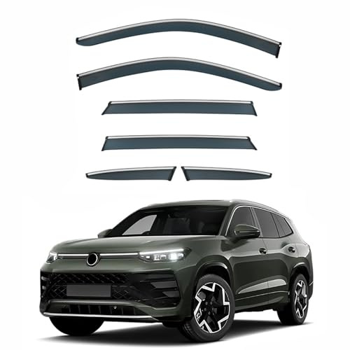 MENGLX Windabweiser Kompatibel Für VW Tiguan 2025+, Autofenster Regenschutz Regenabweiser, Windschutz Sonnenblende Autoteile,6PC