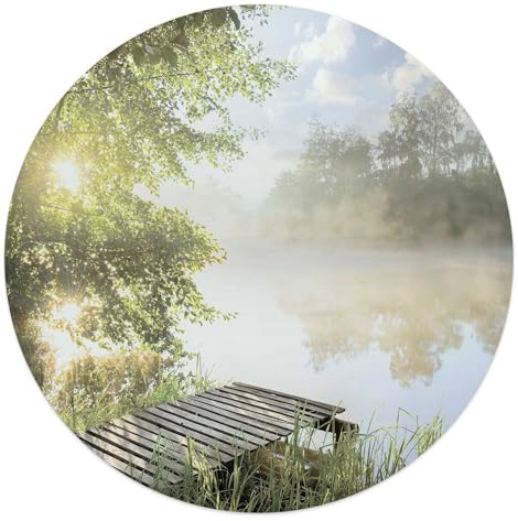 REINDERS Glasbild, Morgen am Wasser, Hobbyraum, Glas, Ø 50
