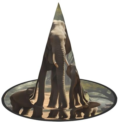 DDSFvbv Elefant Halloween Party Hut Hexenhut Cosplay Zubehör Verkleidung Urlaub Dekorationen One Size