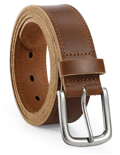 VONMELLI Gürtel Herren aus Vollnarbenleder, 35 mm Breit Ledergürtel Herren mit kratzfester Dornschnalle für Freizeit, Jeans und Kleidung