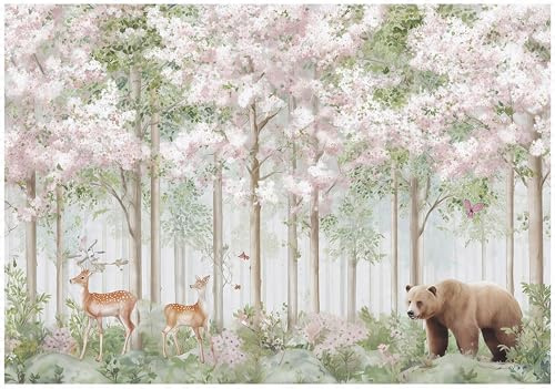 WallArena Vlies Fototapete, Wald, 250x175cm | Fototapeten - Tapeten - für Wohnzimmer Schlafzimmer - Vliestapete Wandtapete Tapete 3D Effekt- inkl. Kleister