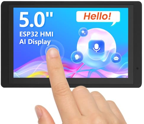 ELECROW ESP32 Display with Acryl, 5 Inch HMI IPS Touch Screen 800×480, AI Voice Interaction, 32-Bit LX7 Dual-Core 240MHz, Touch Screen Compatible with ESP-IDF & LVGL