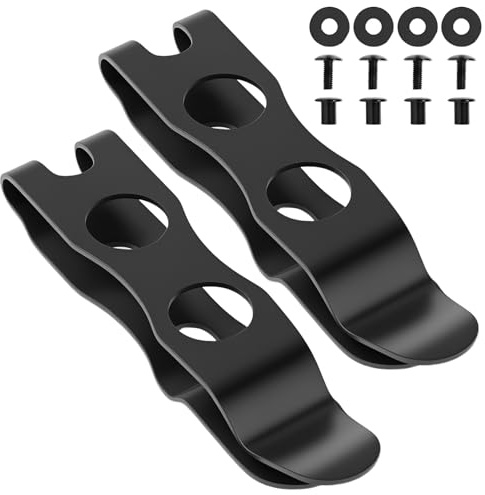 Belt Clip Knife Sheath Kit Stainless Steel Sheath Waist Clip with Screws Knife Clips Replacement Metal Belt Clips for Sheaths(2Pcs)