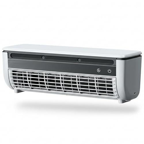 Tsawntd Air Conditioning Fan, Mini Air Conditioner & Conditioning Fan No-Drill Wall-Mounted Mist Cooler, Rechargeable 6000mAh, White