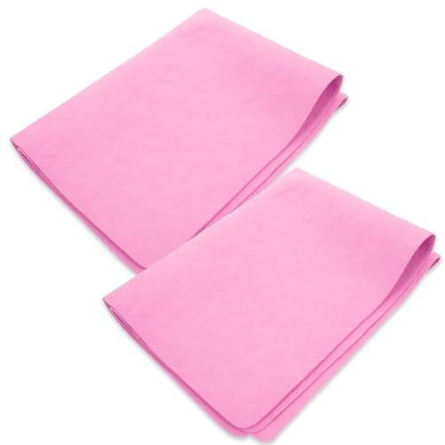 IMIKEYA Schnelltrocknende Haustier Badetücher aus PVA 2 Stück Pack Pasta Rosa Handtücher Super Saugfähig und Geeignet für Katzen und Hunde Beim Baden und Trocknen