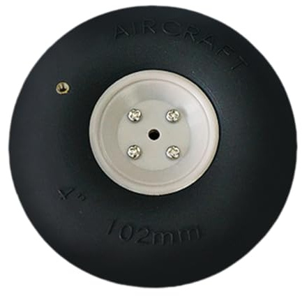 FewNvWa RC Airplane Wheel Air Valve Rubber Tire Replacement for Model Rigid Wing And Shockproof Easy Installation for Hobbyists And Model Flyer, 4 Inch