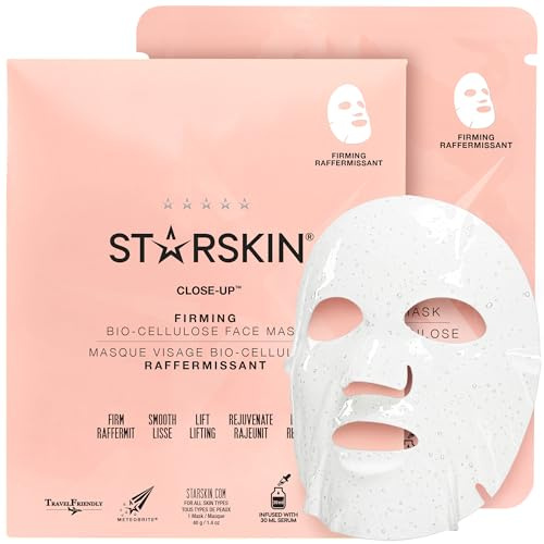 STARSKIN Close-Up 1x40g, Coconut Bio-Cellulose Firming Face Mask for all Skin Types, Face Lifting Korean Skincare Mask, Skin Elasticity Improvement and Rejuvenating Effect, K Beauty Skincare