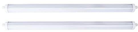 etc-shop 2x LED Feuchtraumleuchte Deckenleuchte Feucht- und Nassraum, Kellerleuchte - IP65, 4320lm, 36W, 4500K, LED - Garage, Werkstatt, Parkhaus, Keller