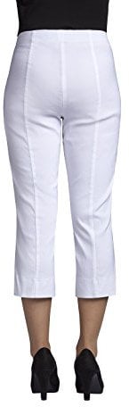 Robell Rose 07 Capri Damen Stretchhose Schmales Bein (42, Weiß)