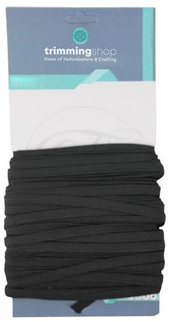 Trimming Shop M X Schwarz & Weiß - 7mm Breit Flach Gewebt Elastisch Band Zum Nähen, Stricken, Hosenbund Und Kunst & Basteln Schwarz, 10 Metres