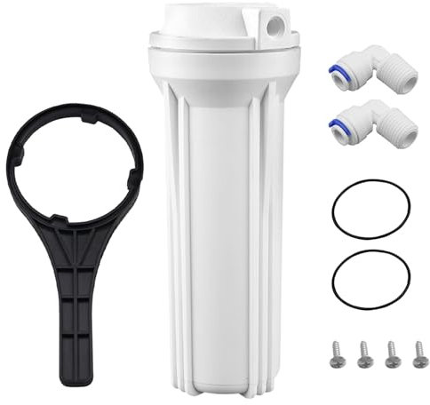 Geekpure Carcasa de filtro de ósmosis inversa de 10 pulgadas para sistema RO -1/4 entrada/salida - para Fitlers de 2.5 x 10