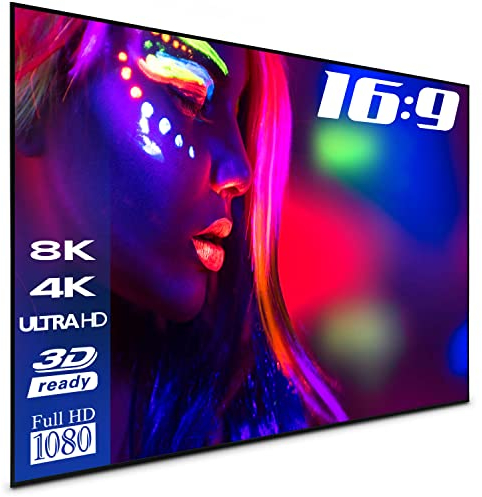 ESMART Expert UKD Rahmenleinwand [Größenauswahl] 221 x 125 cm (100) 16:9 | Vollmaskierung | Heimkino Beamer Projektionsleinwand Rahmen Leinwand LCD LED