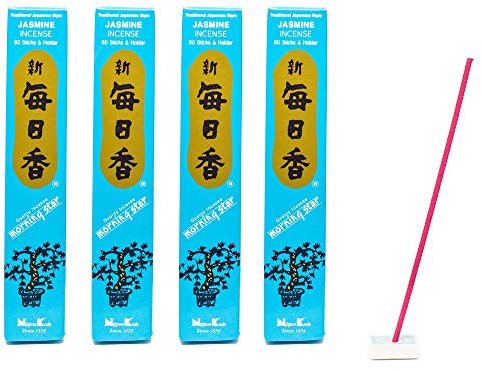 4X Räucherstäbchen Morning Star, Nippon Kodo Verschiedene Düfte | Japan | Insgesamt 200 Sticks (Jasmin)