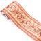 Frise de papier peint à motif floral orange - Autocollant décoratif pour plafond de cuisine ou salle de bain - 10 cm x 10 m