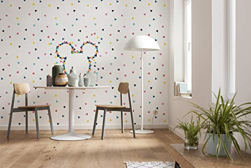 Komar Disney Vlies Fototapete | Mickey Heads-Up | Größe: 400 x 280 cm (Breite x Höhe), Bahnbreite 50 cm | Tapete, Wandbild, Dekoration, Wandbelag, Kinderzimmer, Schlafzimmer | DX8-024, bunt