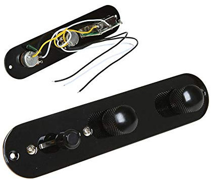 Tele Guitar Control Plate, Telecaster Control Plate, 3 Way Switch, Metal Prewired Circuit Board for Tele Guitar Replacement Parts (Black)