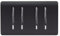 Trendi 4 Gang 2 Way Rocker Double Plate Light Switch in Matt Black
